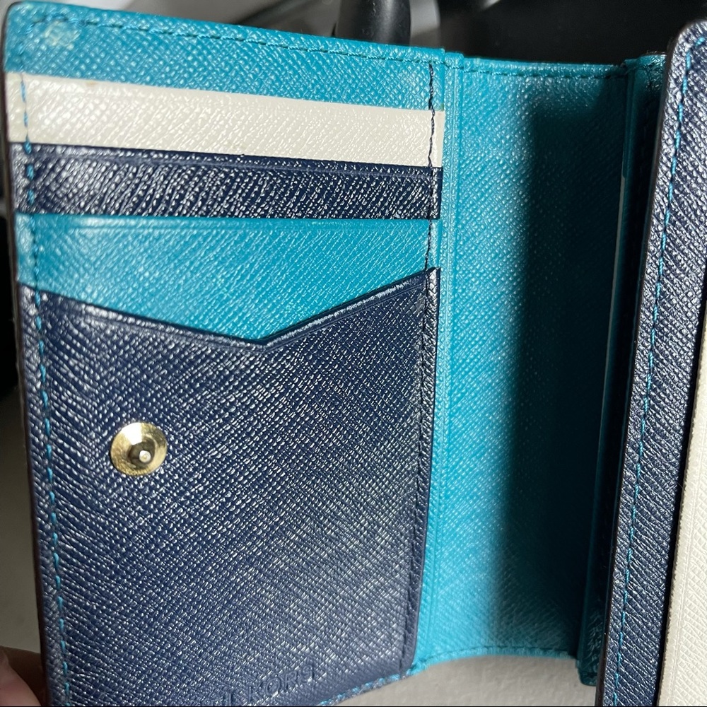 Michael Kors Tri-Fold Wallet Blue - Picture 7 of 16